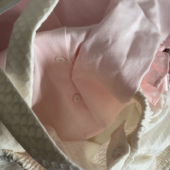 Pretty Originals Dungarees Overalls Set Pink Cream 12mo NWT - Picture 9 of 11